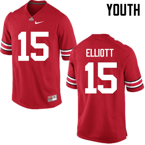 Ohio State Buckeyes Ezekiel Elliott Youth #15 Red Game Stitched College Football Jersey